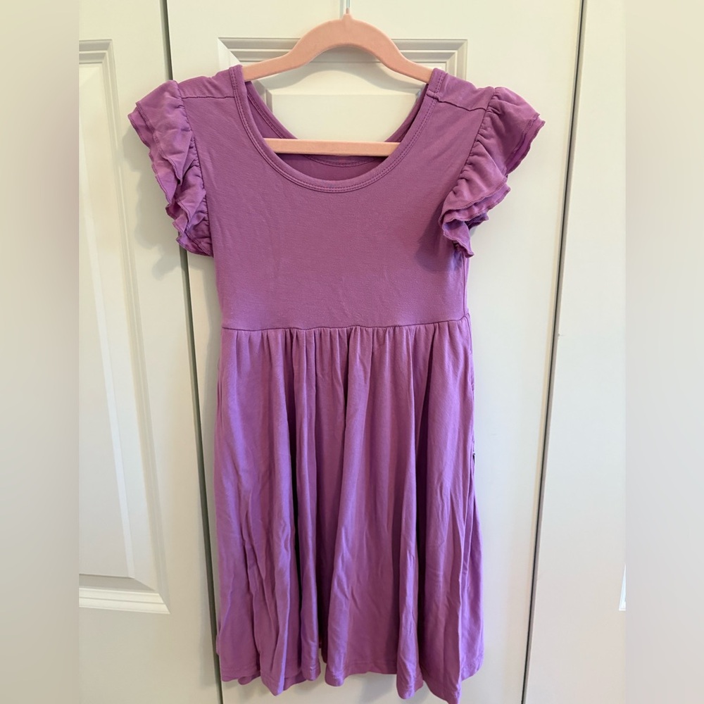 Little Sleepies Lavender Ruffle Sleeve Dress